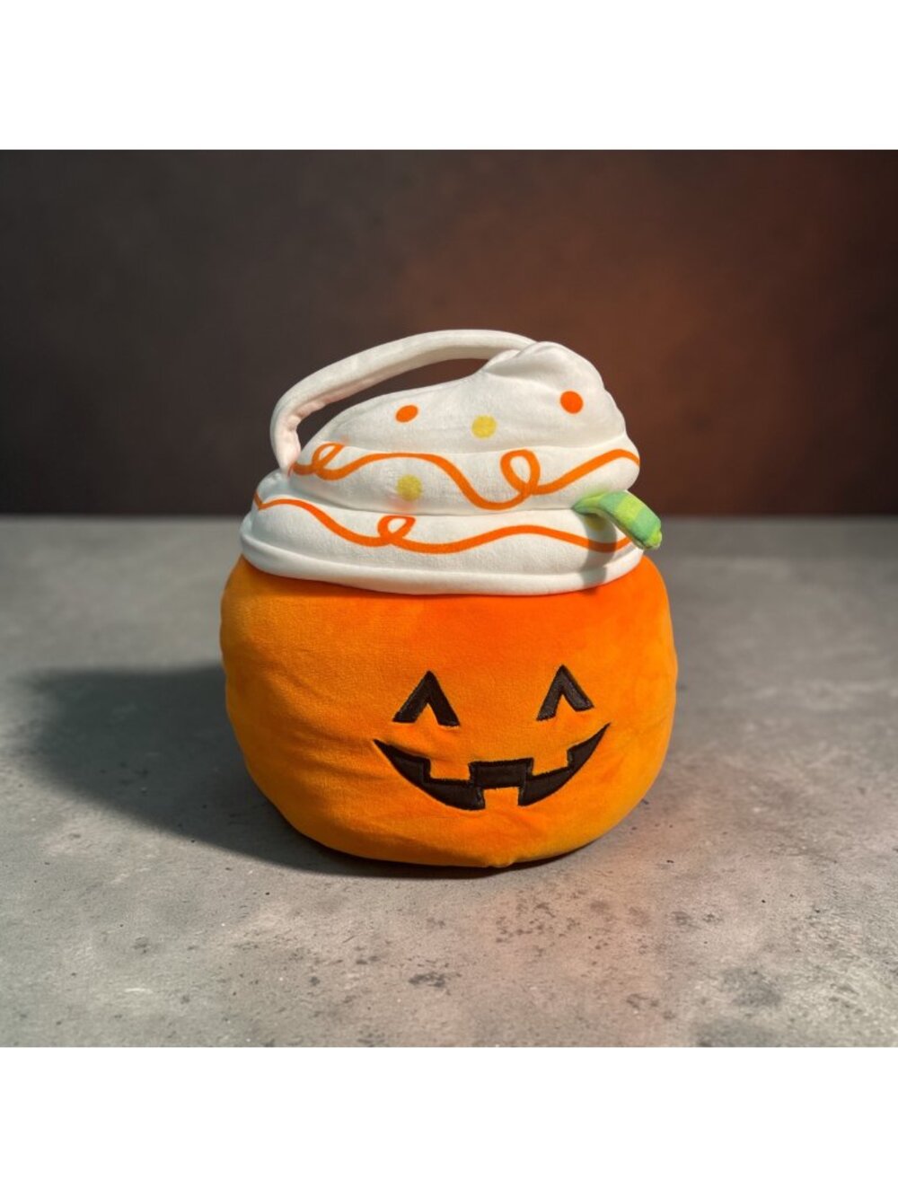 Squishmallows Lester Pumpkin Latte Halloween Plush Treat Pail Basket